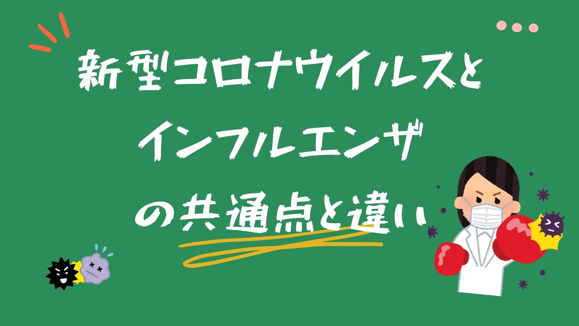 新型コロナウイルスとインフルエンザの共通点と違い あおいファミリークリニック